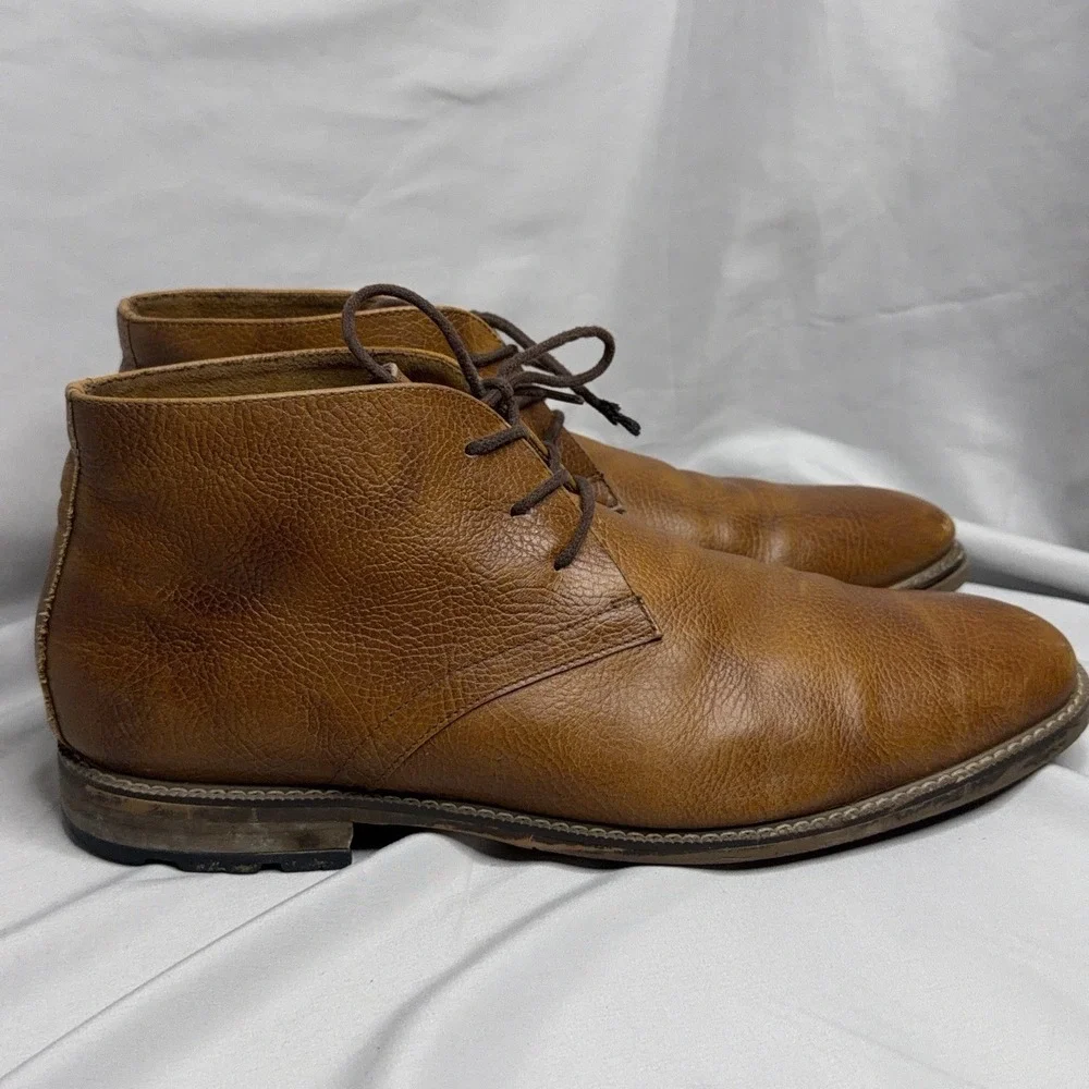 Carlo Morandi Brown Leather Chukka Boots Mens 11 Lace Up Casual Dress Shoes